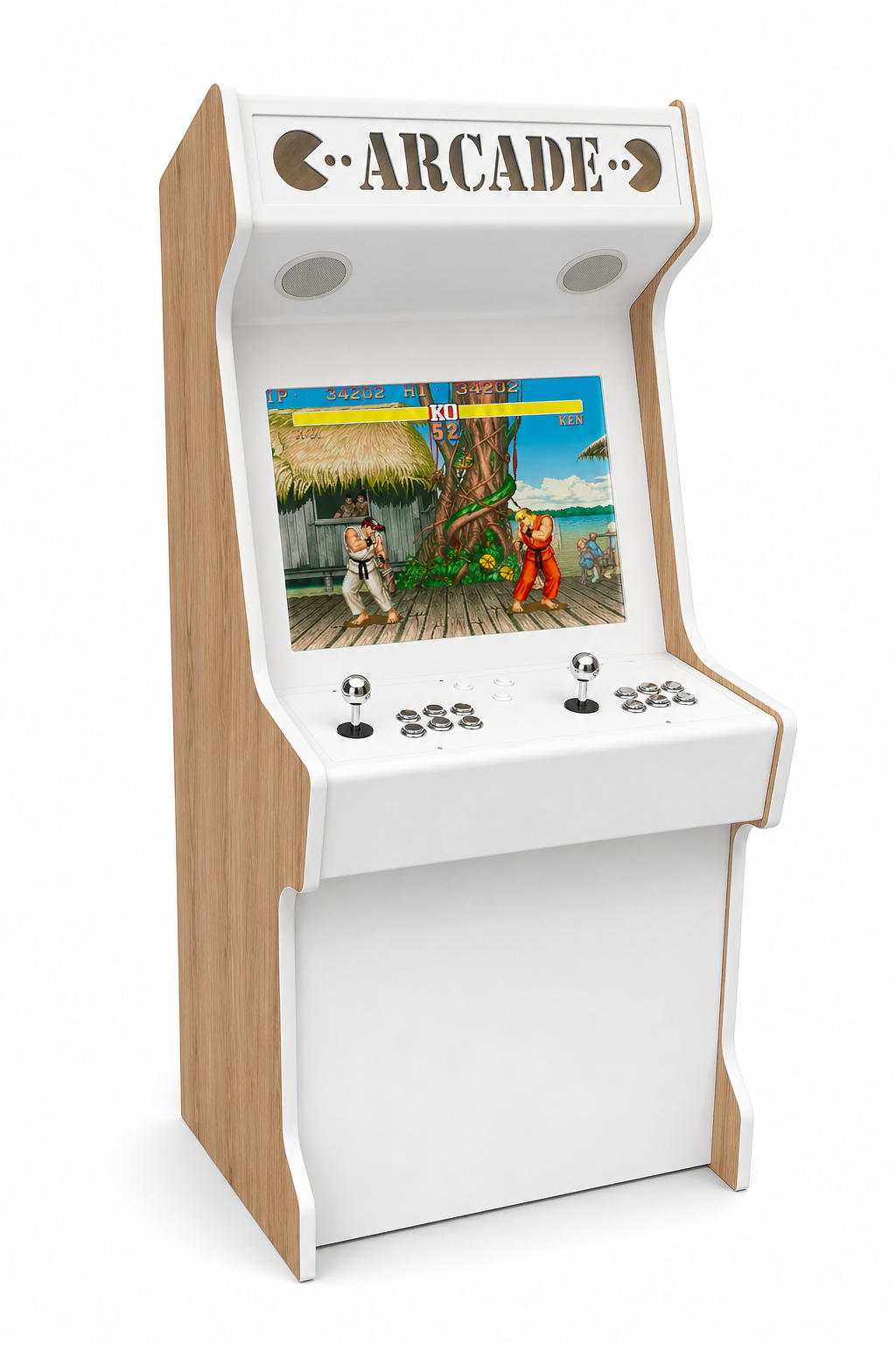 Borne arcade arrondie en bois clair style classic