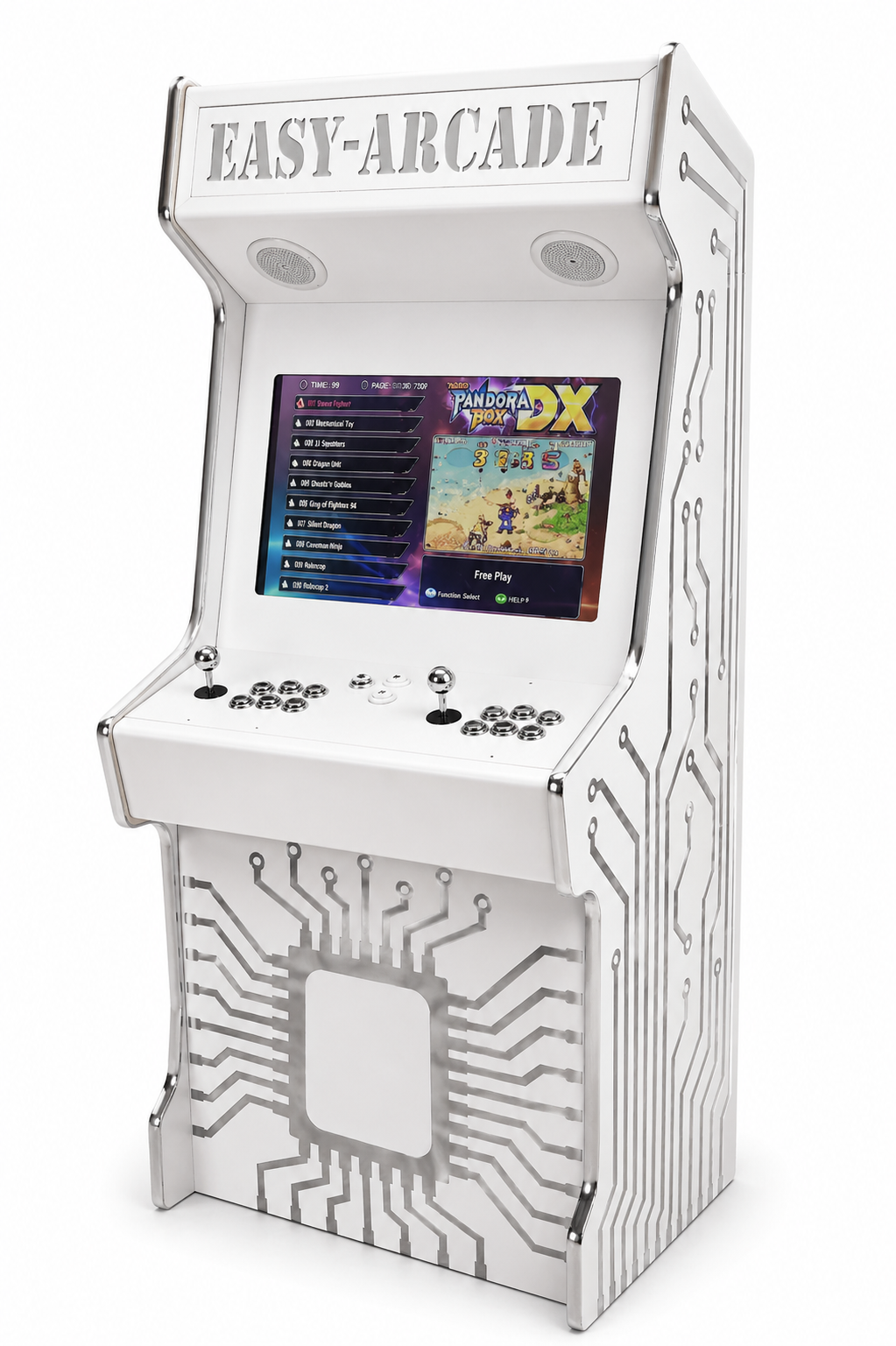Borne arcade blanche avec circuits argentés