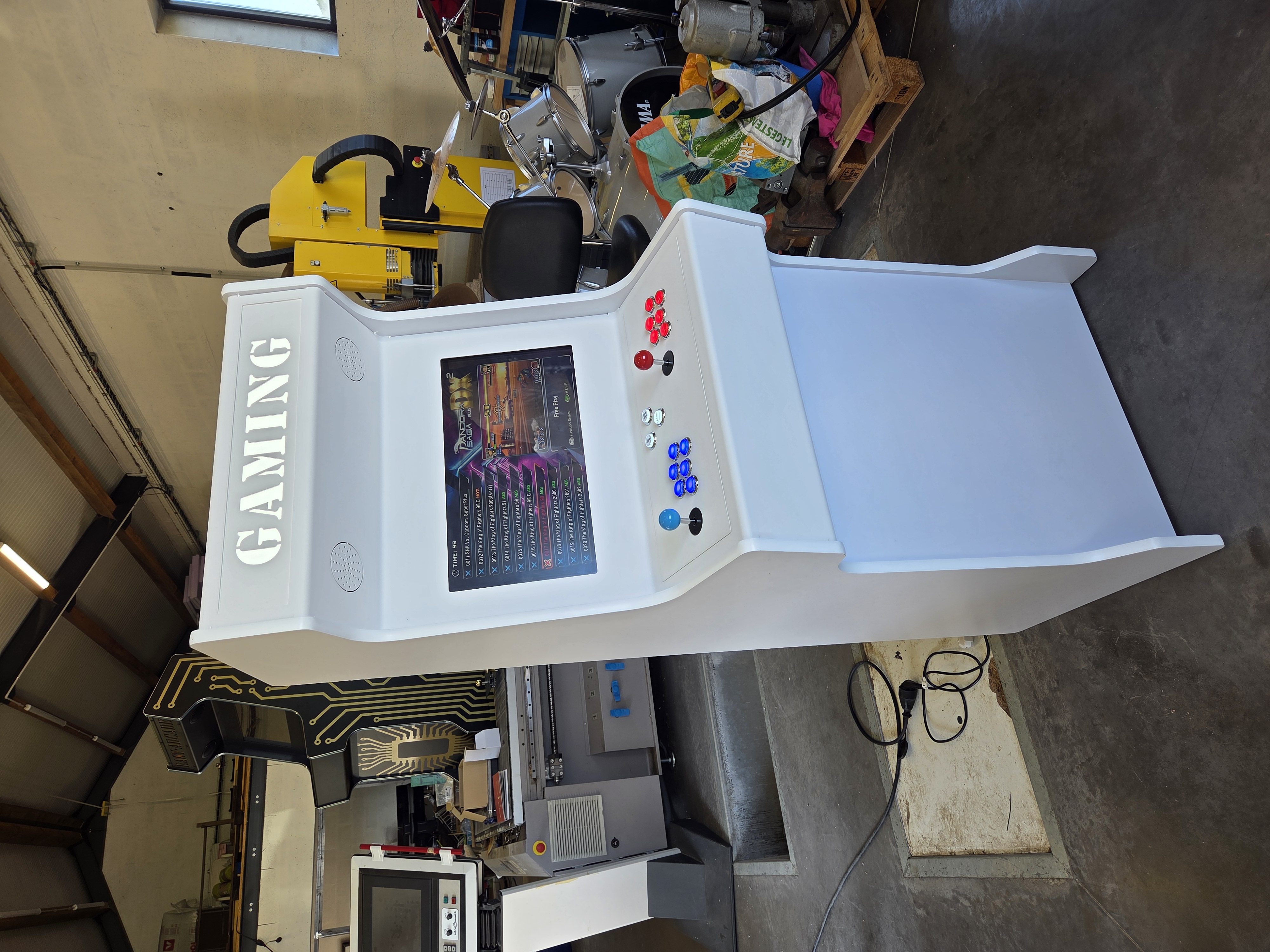 Borne arcade Gaming White design moderne lumineux